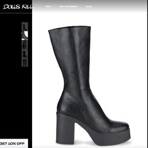 COPY - DOLLS KILL - Slick Nicks Calf High Boots